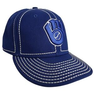 Vintage Wool Milwaukee Brewers Hat Ball Cap Thick Stitch Blue White 7 1/8 MLB